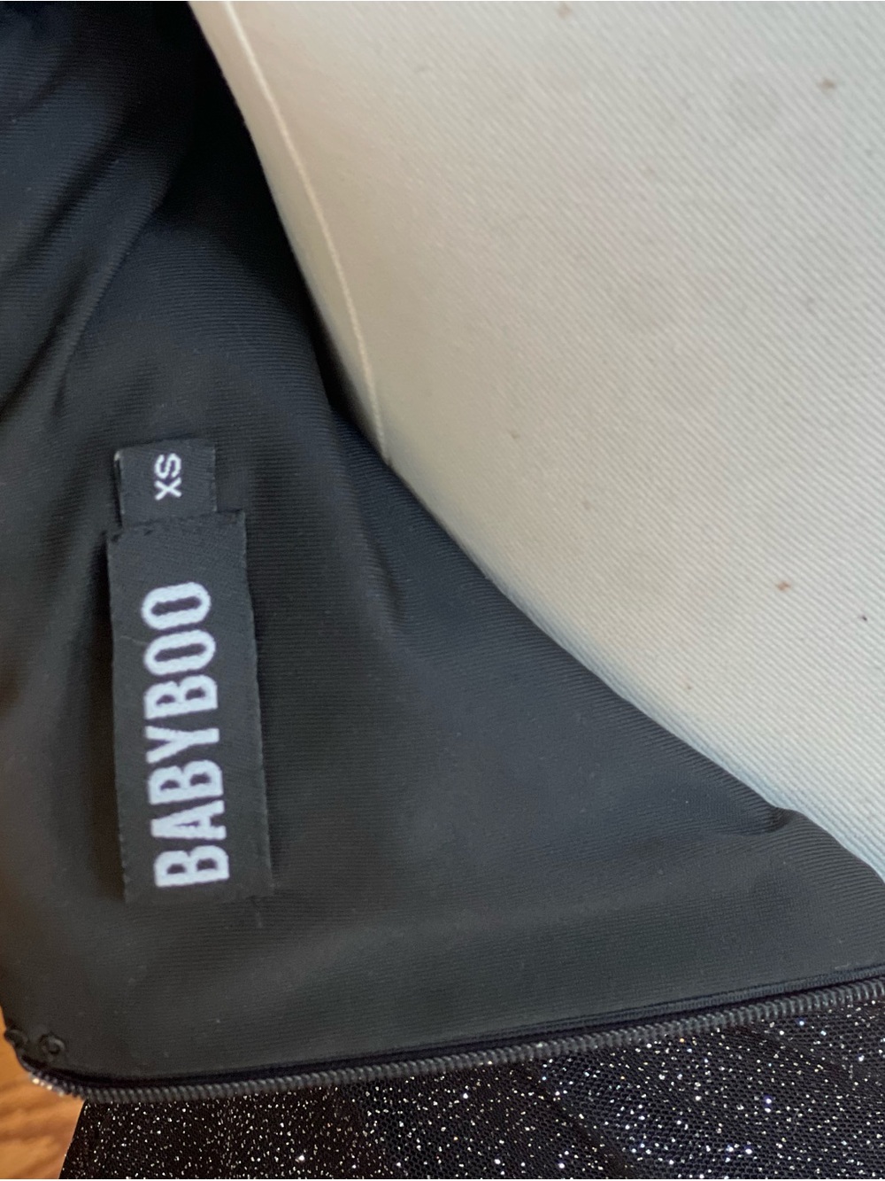 Women’s Black Sparkle Spaghetti-Strap Mini Dress - Picture 7 of 7